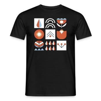 Geometrische Naturgrafik - Männer T-Shirt - Schwarz - Vorne - AI Model Male 178 light (178cm)