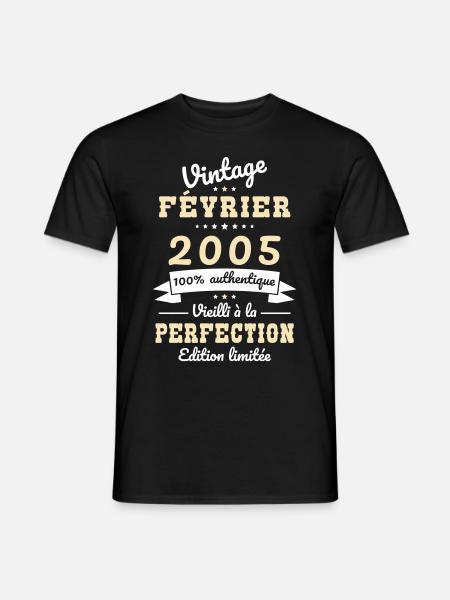 20 Jahre Jubiläum - Jahrgang - Februar 2005 - Männer T-Shirt - Schwarz