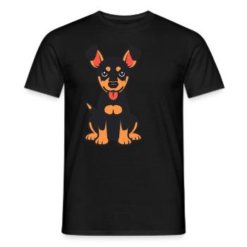 Dobermann - Männer T-Shirt - Schwarz - Vorne - AI Model Male 178 light (178cm)