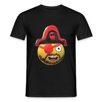 Emoji pirate capitaine - T-shirt homme - noir - Devant - AI Model Male 178 light (178cm)