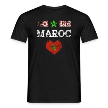 Maroc - T-shirt homme - noir - Devant - AI Model Male 178 light (178cm)