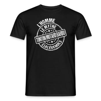 L'homme le mythe le tonton motard barbu humour - T-shirt homme - noir - Devant - AI Model Male 178 light (178cm)