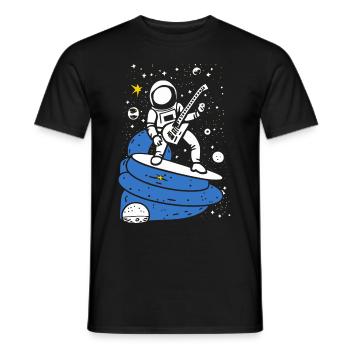 Rockgitarrist Astronaut - Männer T-Shirt - Schwarz - Vorne - AI Model Male 178 light (178cm)