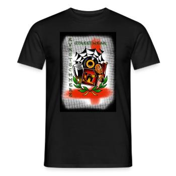 Kvnstschmerz Punk Oi! Streetwear - Männer T-Shirt - Schwarz - Vorne - AI Model Male 178 light (178cm)