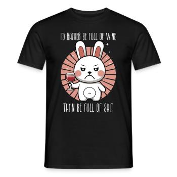 Sarcastique Mignon Lapin Amateur De Vin - T-shirt homme - noir - Devant - AI Model Male 178 light (178cm)