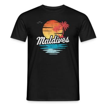 Maldives - T-shirt homme - noir - Devant - AI Model Male 178 light (178cm)