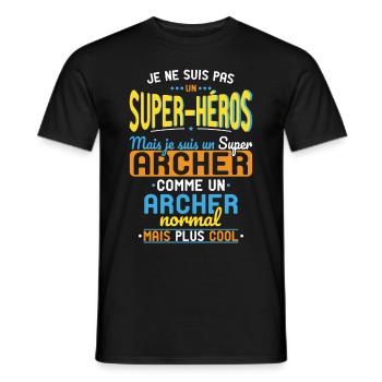 Not a Superhero but a Super Archer - Men's T-Shirt - black - Front - AI Model Male 178 light (178cm)