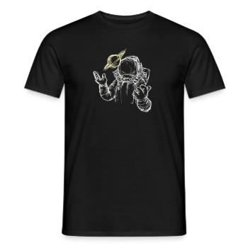 Kosmonaut schwebt im All I schwerelos glücklich - Männer T-Shirt - Schwarz - Vorne - AI Model Male 178 light (178cm)