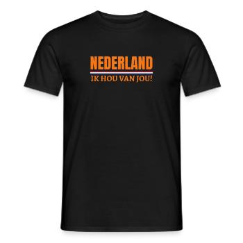Nederland Ik hou van jou! Dutch Koningsdag Holland - Männer T-Shirt - Schwarz - Vorne - AI Model Male 178 light (178cm)