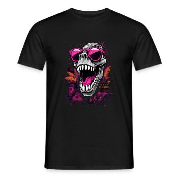 Dino Skull - Men's T-Shirt - black - Front - AI Model Male 178 light (178cm)
