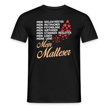 Malteser - Mein - Männer T-Shirt - Schwarz - Vorne - AI Model Male 178 light (178cm)