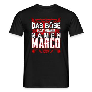 MARCO - Name - Männer T-Shirt - Schwarz - Vorne - AI Model Male 178 light (178cm)