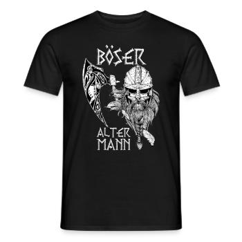 Böser Alter Mann Opa Papa Totenkopf Skull Wikinger - Männer T-Shirt - Schwarz - Vorne - AI Model Male 178 light (178cm)