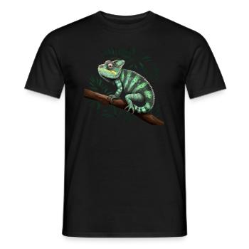 Chameleon Branch Reptiles - Men's T-Shirt - black - Front - AI Model Male 178 light (178cm)