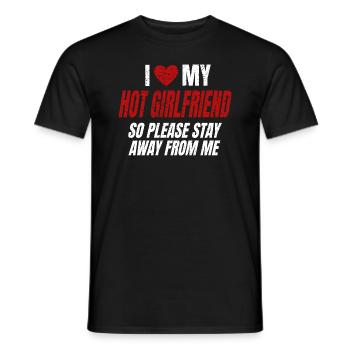 I Love My Hot Girlfriend Saying Humor Couples Love - Men's T-Shirt - black - Front - AI Model Male 178 light (178cm)