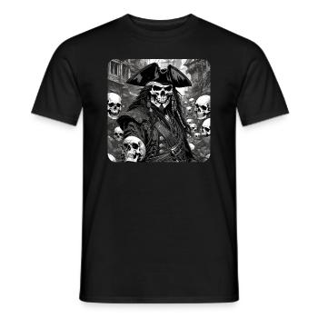 Pirate avec des crânes - T-shirt homme - noir - Devant - AI Model Male 178 light (178cm)