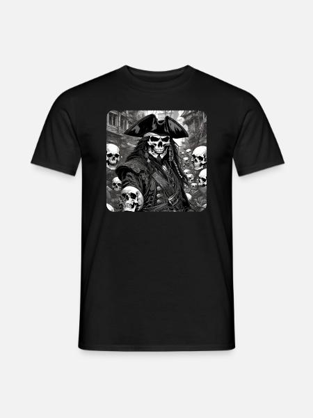 Pirate with skulls - Men's T-Shirt - black