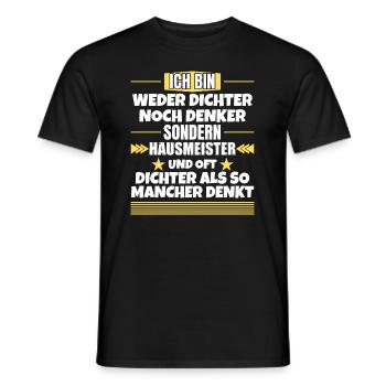 Ni poète ni penseur, mais gardien - T-shirt homme - noir - Devant - AI Model Male 178 light (178cm)
