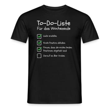 To-Do-Liste für das Wochenende - Lustig mit Bier - Männer T-Shirt - Schwarz - Vorne - AI Model Male 178 light (178cm)
