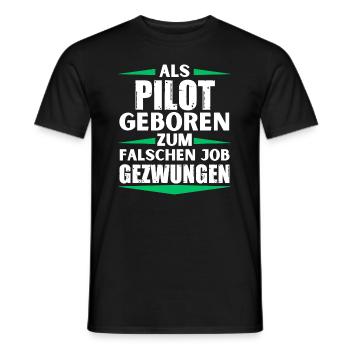 Pilot landed in the wrong job - Men's T-Shirt - black - Front - AI Model Male 178 light (178cm)