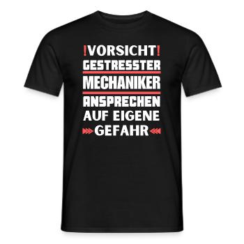 Don't talk to a stressed mechanic! - Men's T-Shirt - black - Front - AI Model Male 178 light (178cm)