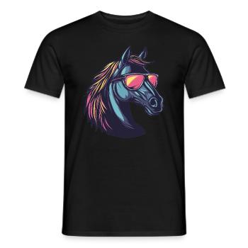 Pferd Sonnenbrille - Männer T-Shirt - Schwarz - Vorne - AI Model Male 178 light (178cm)