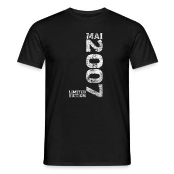 Limited Edition 2007 18. Geburtstag Geschenk - Männer T-Shirt - Schwarz - Vorne - AI Model Male 178 light (178cm)