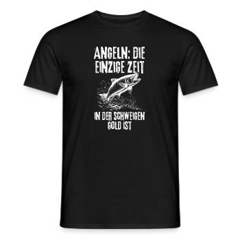 Angeln Sprüche Design – Perfekt für echte Fischer - Männer T-Shirt - Schwarz - Vorne - AI Model Male 178 light (178cm)