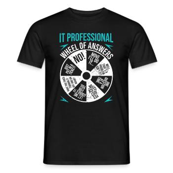 IT Professional Wheel Of Answers - Men's T-Shirt - black - Front - AI Model Male 178 light (178cm)