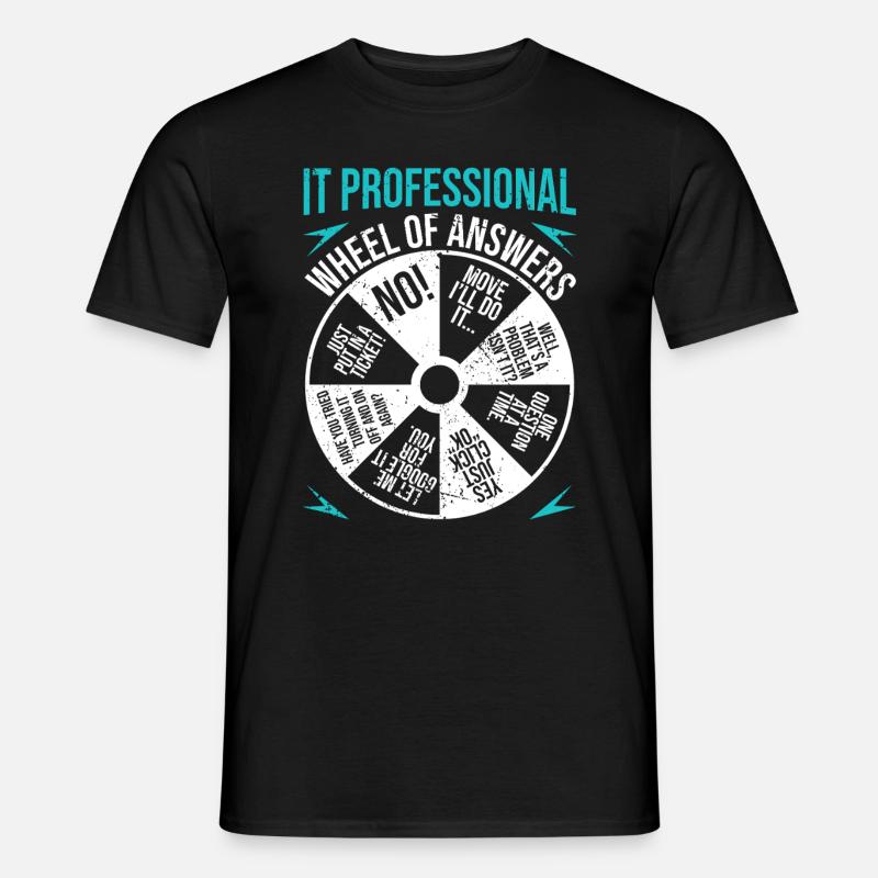 IT-professionelt hjul med svar - Mænd T-shirt - sort