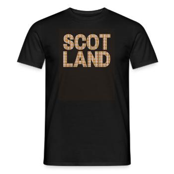 Schottland Tartan Schriftzug Dudelsack Highlands - Männer T-Shirt - Schwarz - Vorne - AI Model Male 178 light (178cm)