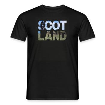 Schottland Tartan Schriftzug Dudelsack Highlands - Männer T-Shirt - Schwarz - Vorne - AI Model Male 178 light (178cm)