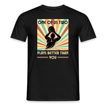 Einer Von Uns Beiden Spielt Besser Basketball - Männer T-Shirt - Schwarz - Vorne - AI Model Male 178 light (178cm)