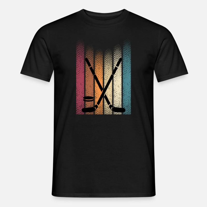Retro Eishockey - Männer T-Shirt - Schwarz