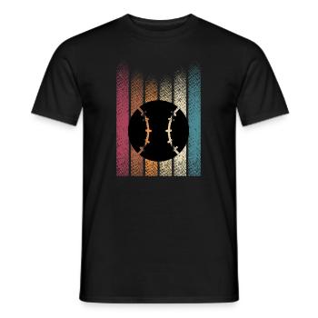 Vintage Softball Retro Baseballspieler Baseball - Männer T-Shirt - Schwarz - Vorne - AI Model Male 178 light (178cm)