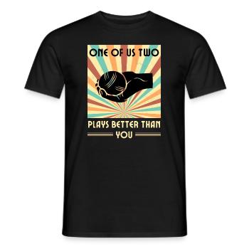 Einer Von Uns Beiden Spielt Besser Boule Als Du - Männer T-Shirt - Schwarz - Vorne - AI Model Male 178 light (178cm)