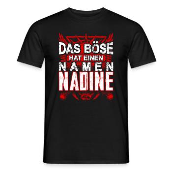 NADINE - böse - Männer T-Shirt - Schwarz - Vorne - AI Model Male 178 light (178cm)