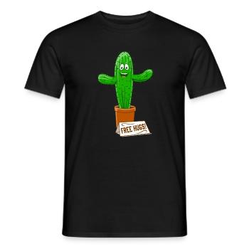 Hugs gratuit Cactus - T-shirt homme - noir - Devant - AI Model Male 178 light (178cm)