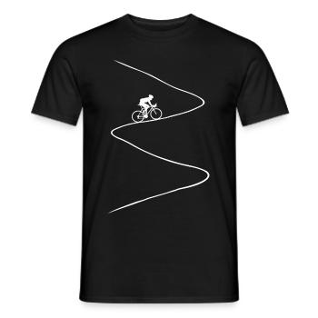 road bike, uphill, steep, bike, cycling, mountain - Men's T-Shirt - black - Front - AI Model Male 178 light (178cm)