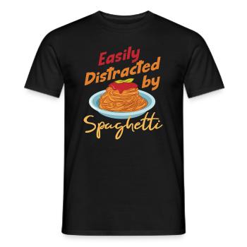 Distrait par les spaghettis Manger des pâtes - T-shirt homme - noir - Devant - AI Model Male 178 light (178cm)