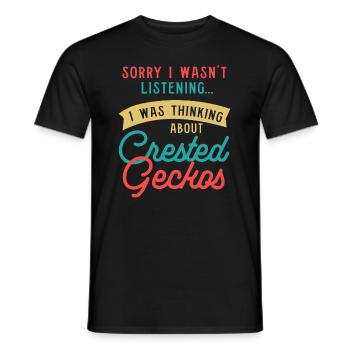 Réflexion sur les geckos huppés : dicton - T-shirt homme - noir - Devant - AI Model Male 178 light (178cm)