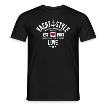 Yacht style Love - Men's T-Shirt - black - Front - AI Model Male 178 light (178cm)