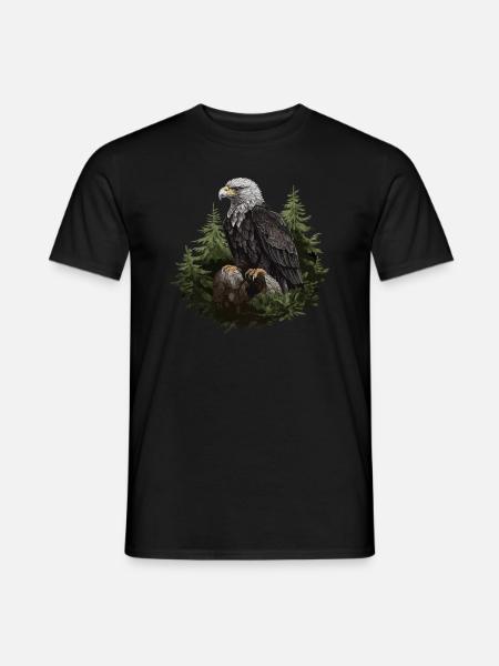 Weißkopfseeadler Adler Vogel Tier Wald - Mænd T-shirt - sort
