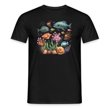 Fische Korallen Meer Ozean Meeresleben Tiere - Männer T-Shirt - Schwarz - Vorne - AI Model Male 178 light (178cm)