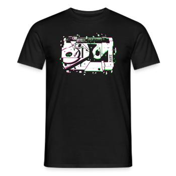 Techno Rave Tape Turntable - Men's T-Shirt - black - Front - AI Model Male 178 light (178cm)