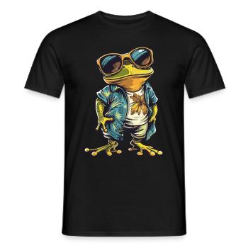 Frog Funny Summer - Men's T-Shirt - black - Front - AI Model Male 178 light (178cm)