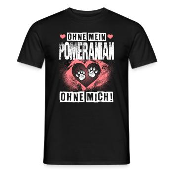 POMERANIAN - ohne - Männer T-Shirt - Schwarz - Vorne - AI Model Male 178 light (178cm)