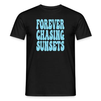 FOREVER CHASING SUNSETS - Men's T-Shirt - black - Front - AI Model Male 178 light (178cm)