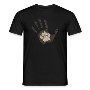 Patte de chien à la main - T-shirt homme - noir - Devant - AI Model Male 178 light (178cm)
