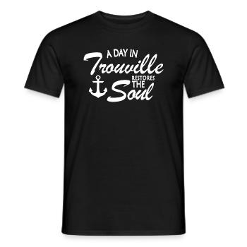 a day in Trouville restores the soul - Men's T-Shirt - black - Front - AI Model Male 178 light (178cm)